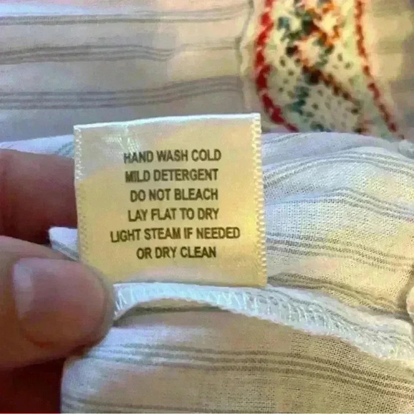 Lovestitch Boho Women’s Blouse Multicolored Striped Tie Keyhole Ruffles Cotton S - Picture 7 of 8